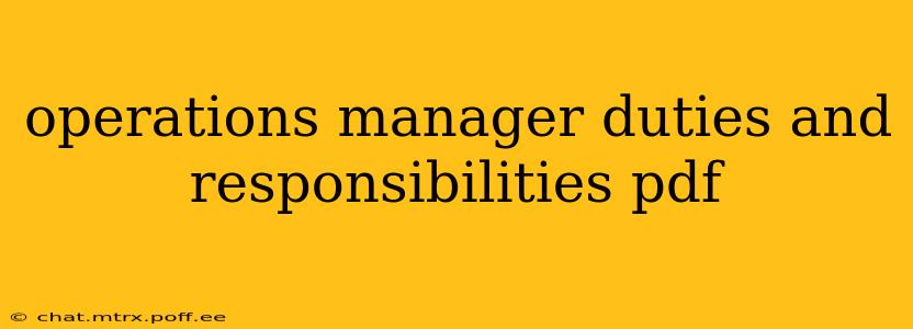 operations manager duties and responsibilities pdf