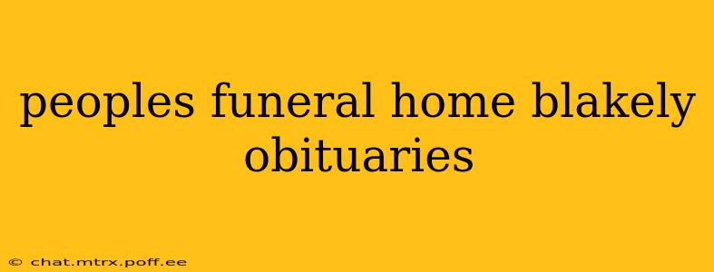 peoples funeral home blakely obituaries