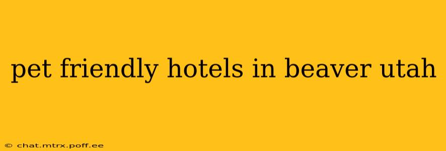 pet friendly hotels in beaver utah