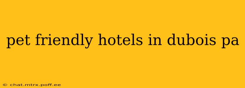 pet friendly hotels in dubois pa