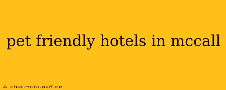 pet friendly hotels in mccall