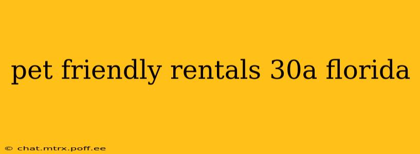 pet friendly rentals 30a florida