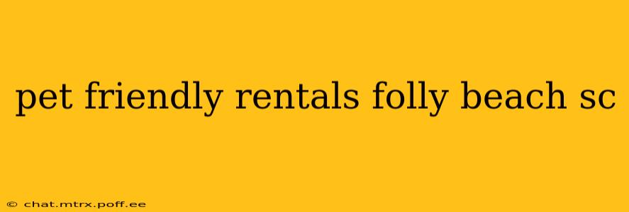 pet friendly rentals folly beach sc