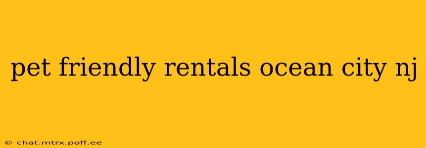 pet friendly rentals ocean city nj