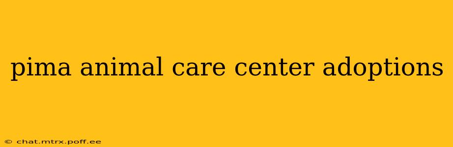 pima animal care center adoptions