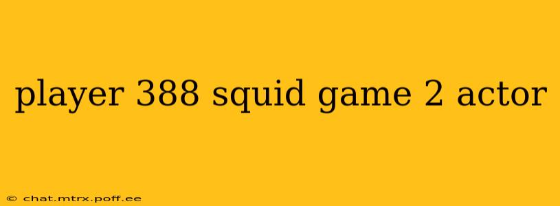 player 388 squid game 2 actor