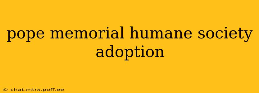 pope memorial humane society adoption