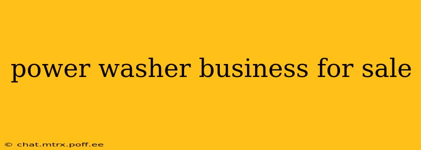 power washer business for sale