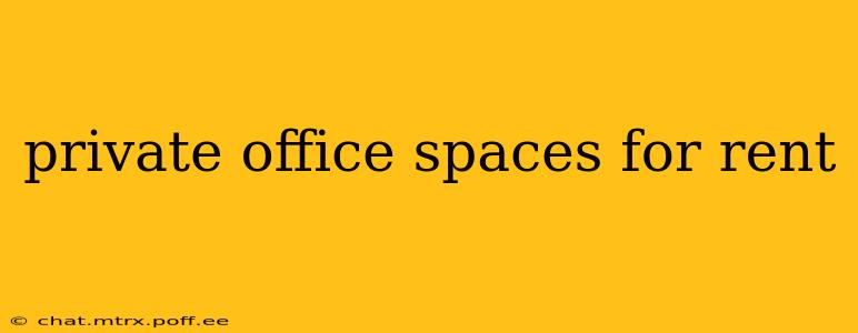 private office spaces for rent