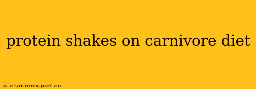 protein shakes on carnivore diet