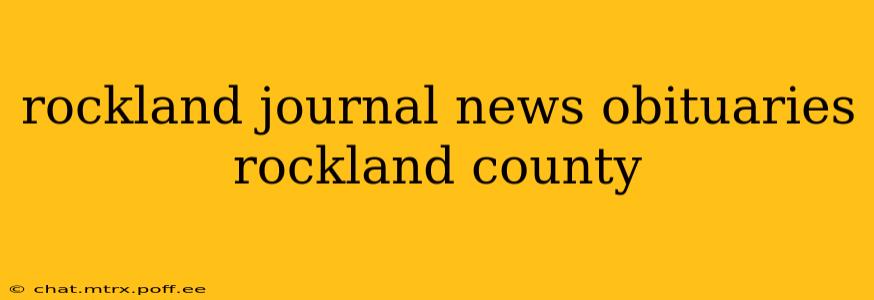 rockland journal news obituaries rockland county