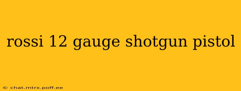 rossi 12 gauge shotgun pistol