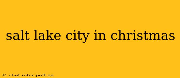 salt lake city in christmas