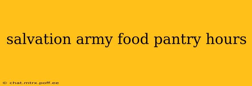 salvation army food pantry hours