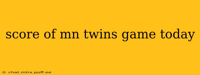 score of mn twins game today