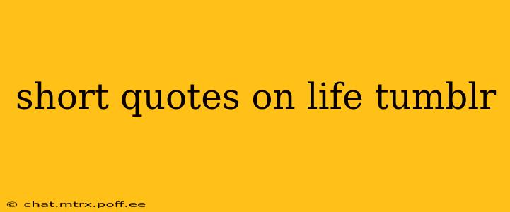 short quotes on life tumblr