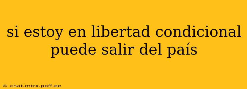 si estoy en libertad condicional puede salir del país