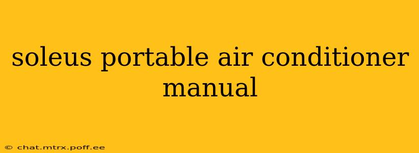soleus portable air conditioner manual