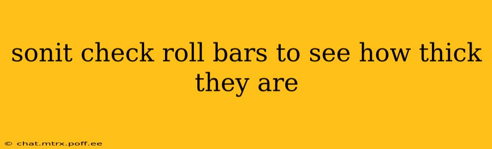 sonit check roll bars to see how thick they are