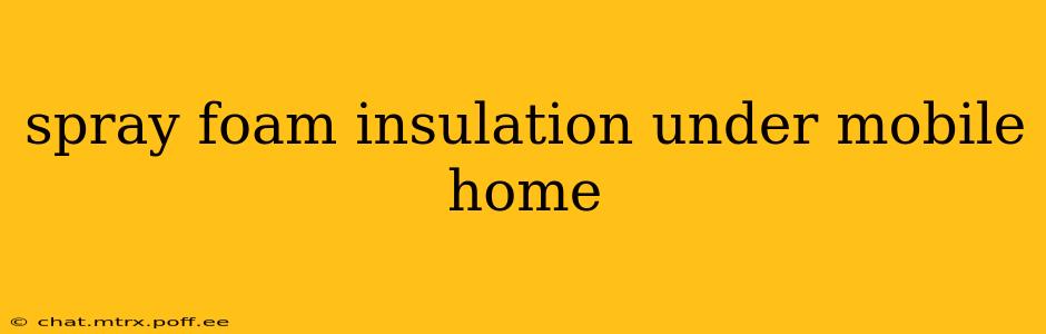 spray foam insulation under mobile home