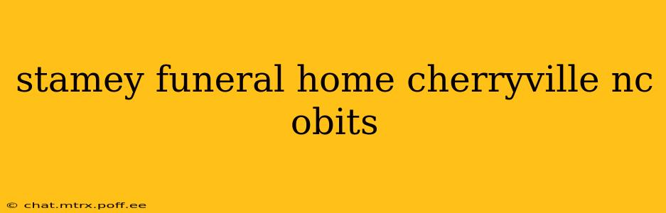 stamey funeral home cherryville nc obits