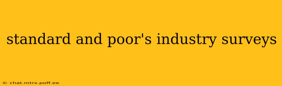 standard and poor's industry surveys