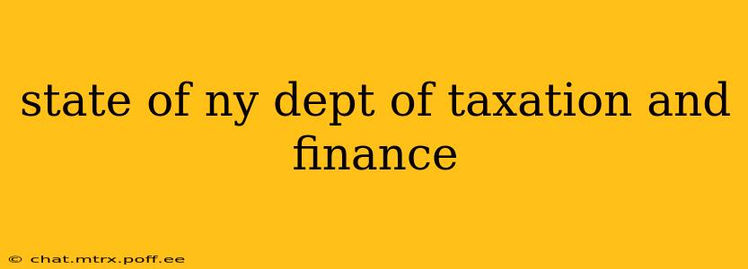 state of ny dept of taxation and finance