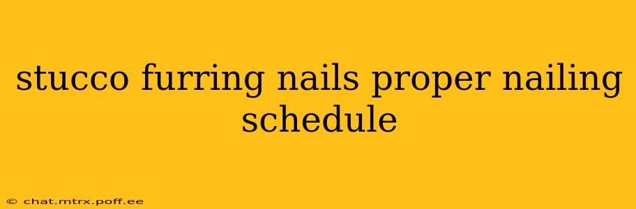 stucco furring nails proper nailing schedule