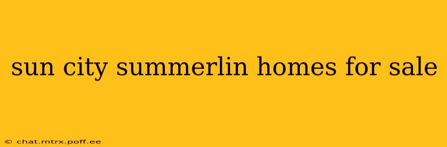 sun city summerlin homes for sale