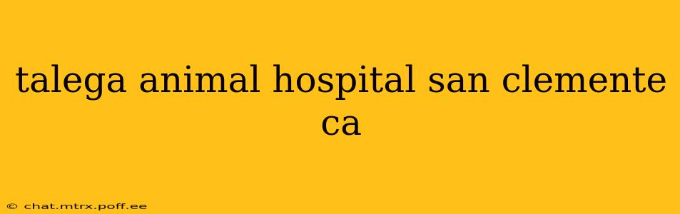 talega animal hospital san clemente ca