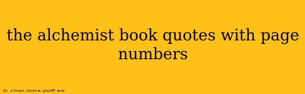 the alchemist book quotes with page numbers