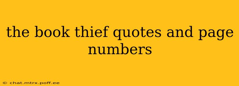 the book thief quotes and page numbers