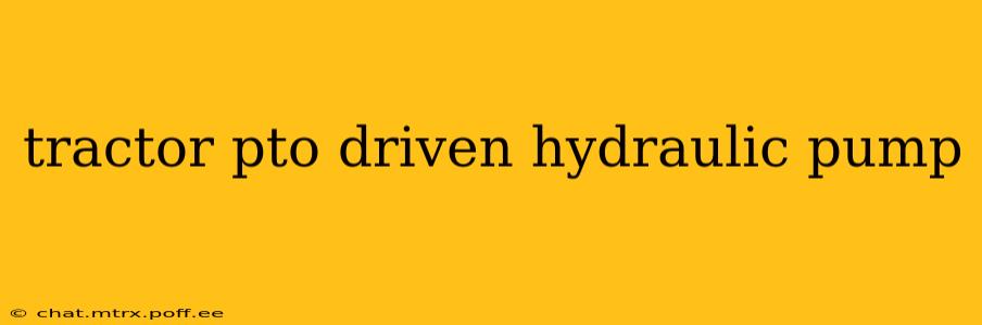 tractor pto driven hydraulic pump