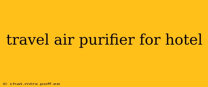 travel air purifier for hotel