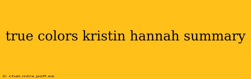 true colors kristin hannah summary