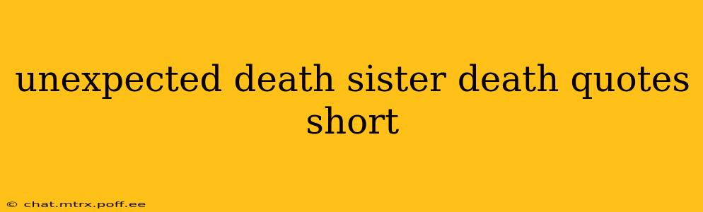 unexpected death sister death quotes short