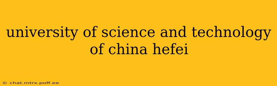 university of science and technology of china hefei