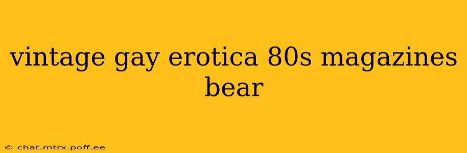 vintage gay erotica 80s magazines bear