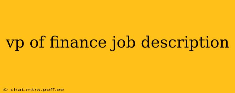vp of finance job description