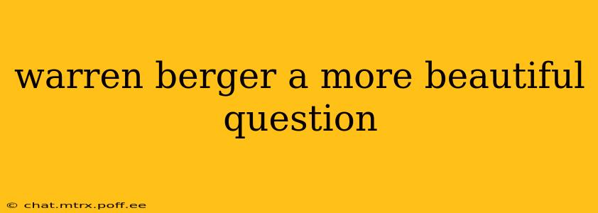 warren berger a more beautiful question