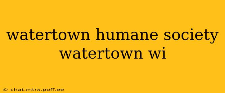 watertown humane society watertown wi