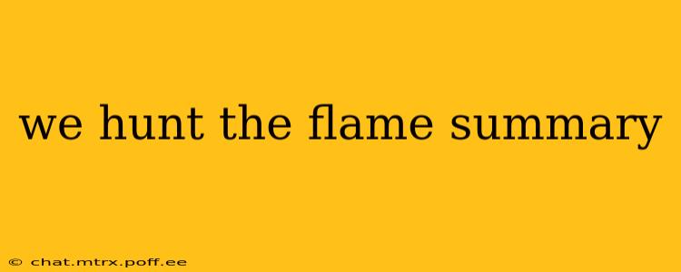 we hunt the flame summary