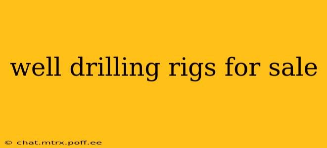 well drilling rigs for sale