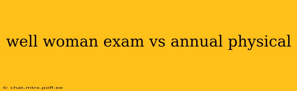 well woman exam vs annual physical