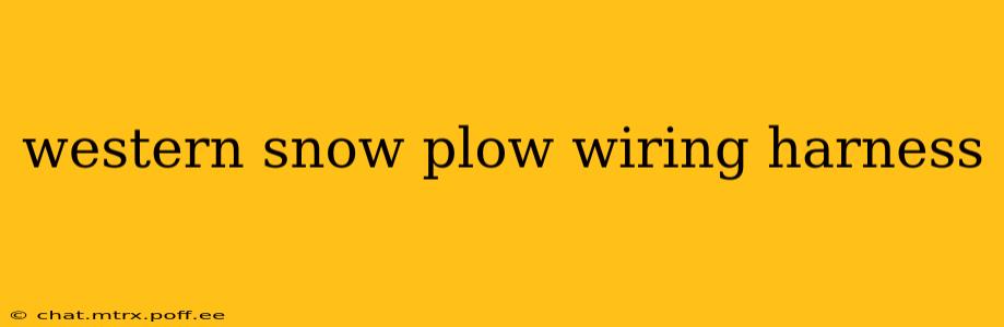 western snow plow wiring harness