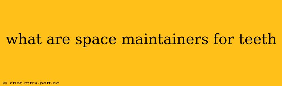 what are space maintainers for teeth