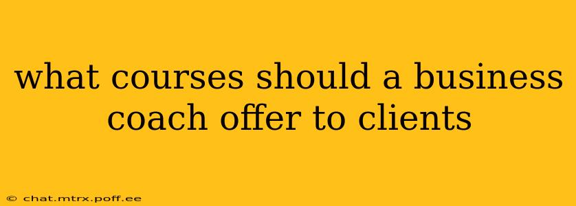 what courses should a business coach offer to clients