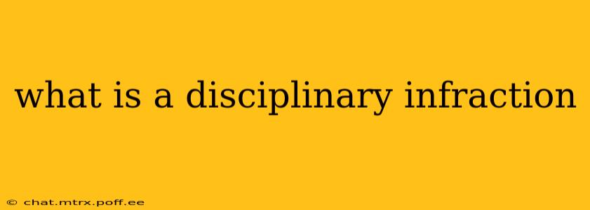what is a disciplinary infraction