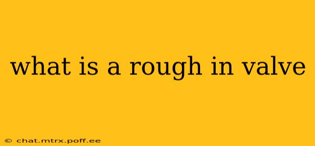what is a rough in valve