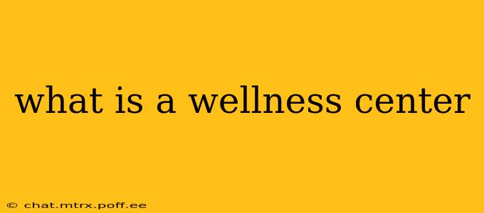 what is a wellness center